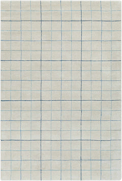 Toshi Beige Grid Wool Rug - Ornate Home
