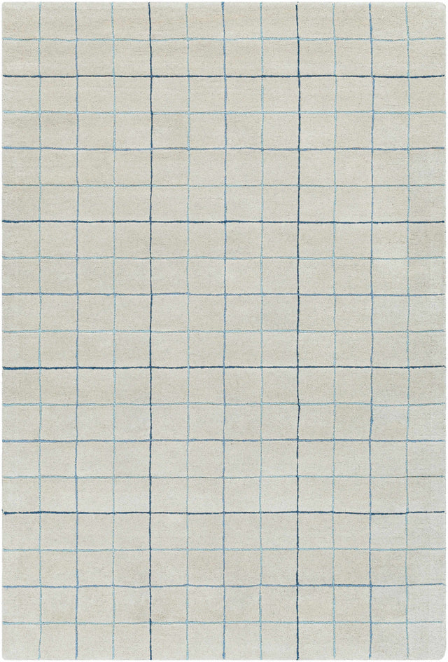 Toshi Beige Grid Wool Rug - Ornate Home