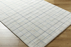 Toshi Beige Grid Wool Rug - Ornate Home