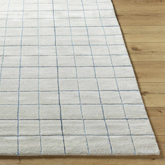 Toshi Beige Grid Wool Rug - Ornate Home