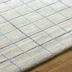 Toshi Beige Grid Wool Rug - Ornate Home