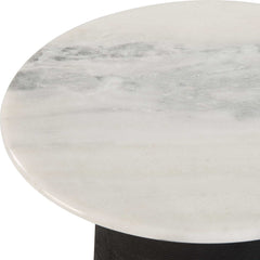 Total Eclipse Black/White Marble Accent Table - Ornate Home