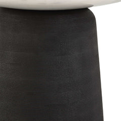 Total Eclipse Black/White Marble Accent Table - Ornate Home