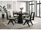 Tottenham Black 48" Round Dining Table - Ornate Home