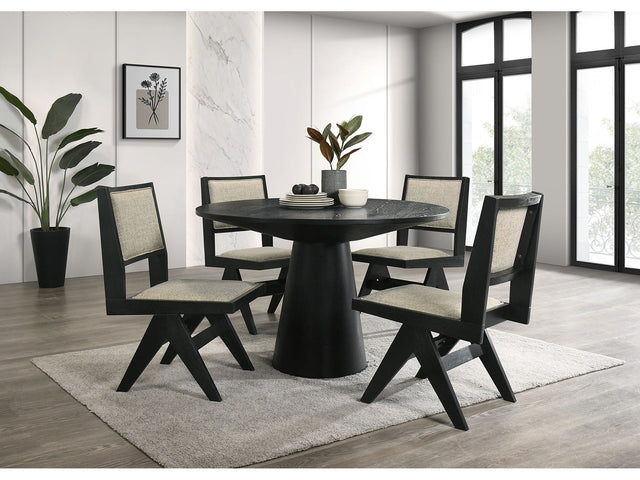Tottenham Black 48" Round Dining Table - Ornate Home