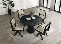 Tottenham Black 48" Round Dining Table - Ornate Home
