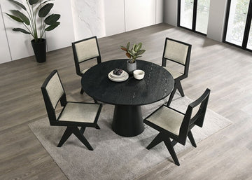 Tottenham Black 48" Round Dining Table - Ornate Home