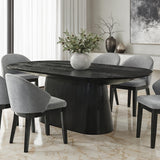 Tottenham Black Oval Dining Table - Ornate Home