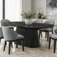 Tottenham Black Oval Dining Table - Ornate Home