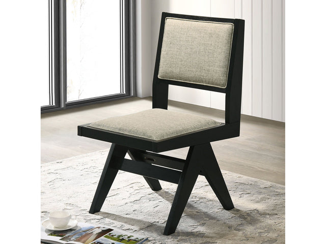 Tottenham Light Gray/Black Side Chair (Set of 2) - Ornate Home