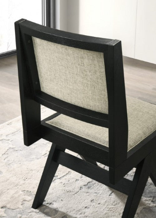 Tottenham Light Gray/Black Side Chair (Set of 2) - Ornate Home