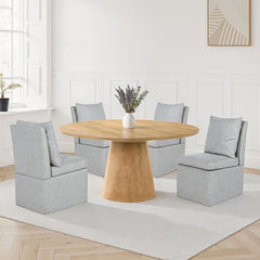 Tottenham Oak 59" Round Dining Table - Ornate Home