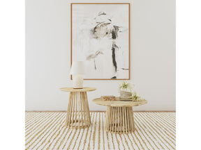 Touhy Natural Mango 2-piece Round Coffee and End Table Set - Ornate Home