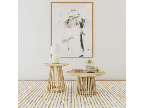 Touhy Natural Mango 2-piece Round Coffee and End Table Set - Ornate Home