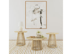Touhy Natural Mango 3-piece Round Coffee and End Table Set - Ornate Home