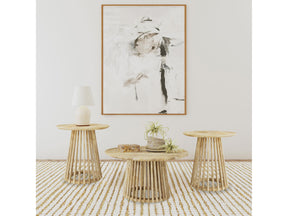 Touhy Natural Mango 3-piece Round Coffee and End Table Set - Ornate Home