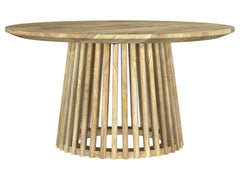 Touhy Natural Mango Round Solid Wood Cocktail Coffee Table - Ornate Home