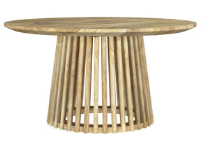 Touhy Natural Mango Round Solid Wood Cocktail Coffee Table - Ornate Home