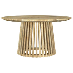 Touhy Natural Mango Round Solid Wood Cocktail Coffee Table - Ornate Home