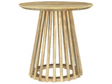 Touhy Natural Mango Round Solid Wood End Side Table - Ornate Home