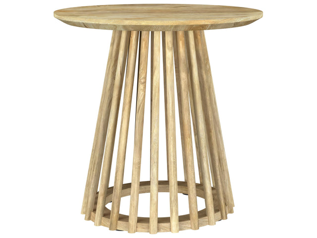 Touhy Natural Mango Round Solid Wood End Side Table - Ornate Home
