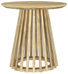 Touhy Natural Mango Round Solid Wood End Side Table - Ornate Home