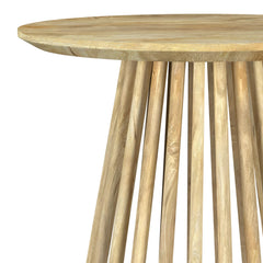 Touhy Natural Mango Round Solid Wood End Side Table - Ornate Home
