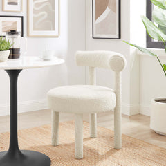 Toulouse Ivory Boucle Fabric Dining Chair - Ornate Home