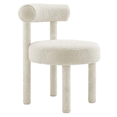 Toulouse Ivory Boucle Fabric Dining Chair - Ornate Home