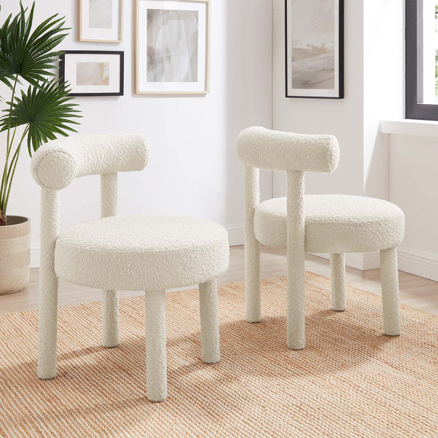 Toulouse Ivory Boucle Fabric Dining Chair (Set of 2) - Ornate Home