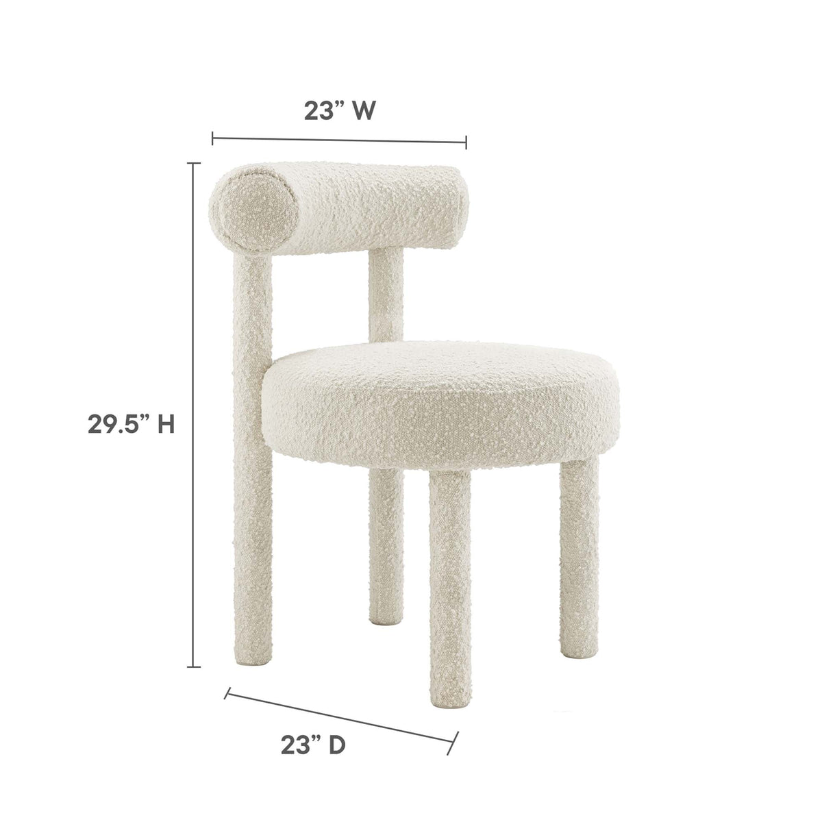 Toulouse Ivory Boucle Fabric Dining Chair (Set of 2) - Ornate Home