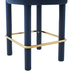 Toulouse Midnight Blue/Gold Performance Velvet Counter Stool (Set of 2) - Ornate Home