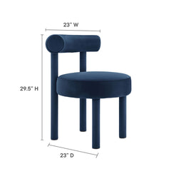 Toulouse Midnight Blue Performance Velvet Dining Chair - Ornate Home