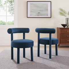 Toulouse Midnight Blue Performance Velvet Dining Chair (Set of 2) - Ornate Home