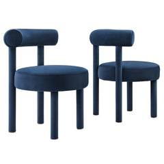Toulouse Midnight Blue Performance Velvet Dining Chair (Set of 2) - Ornate Home