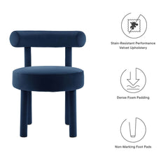 Toulouse Midnight Blue Performance Velvet Dining Chair (Set of 2) - Ornate Home