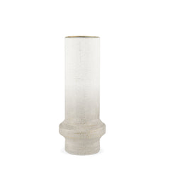 Tovah Medium Textured White/Gold Metal Vase - Ornate Home