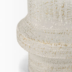 Tovah White/Gold Tall Textured Metal Vase - Ornate Home