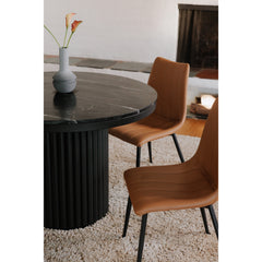 Tower Black Marble Dining Table - Ornate Home
