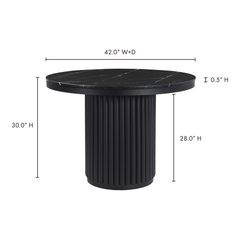 Tower Black Marble Dining Table - Ornate Home