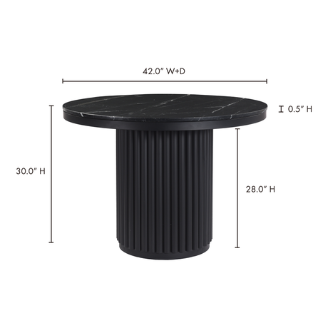 Tower Black Marble Dining Table - Ornate Home