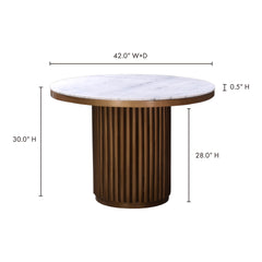 Tower White Marble Dining Table - Ornate Home