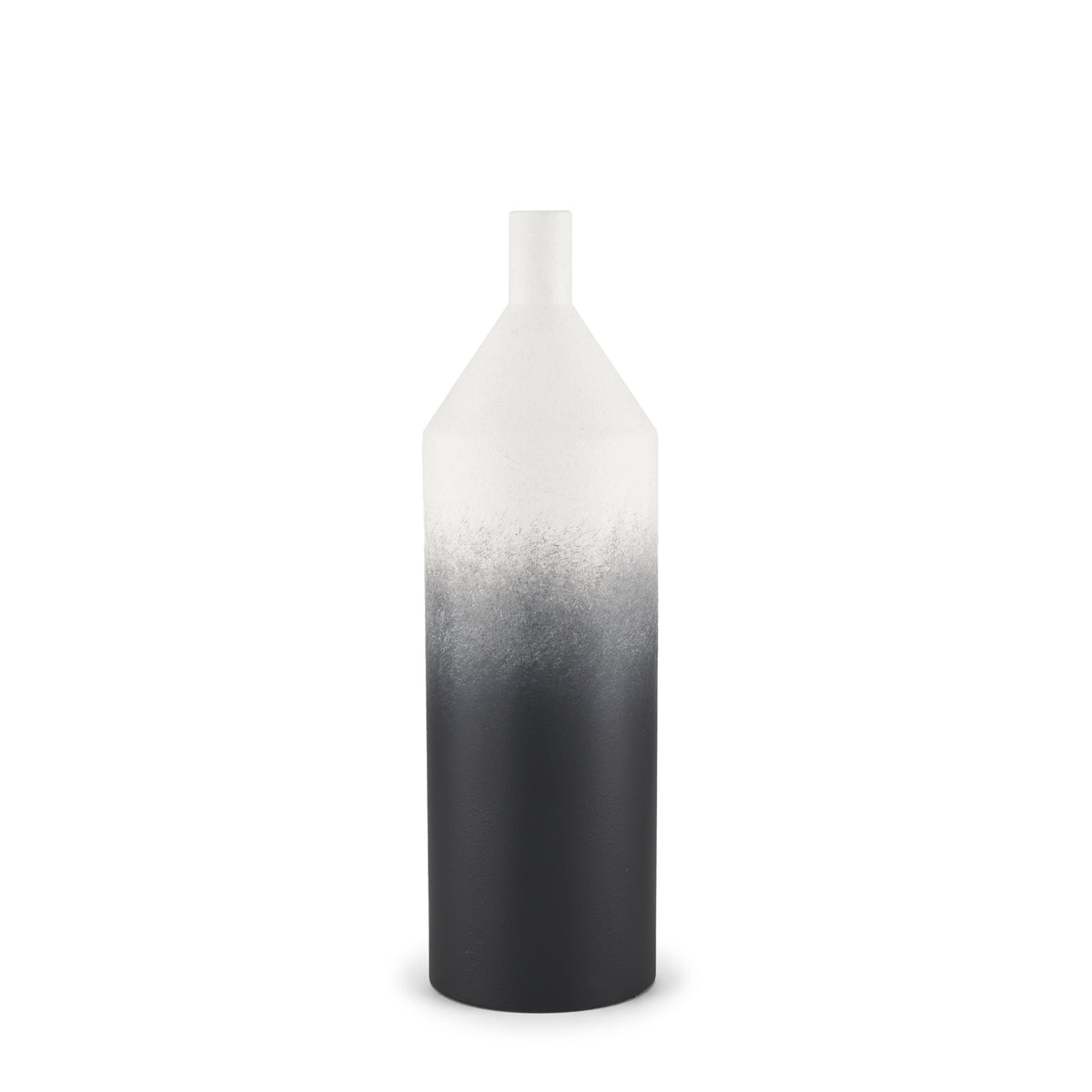 Townley White/Black Small Ombre Metal Vase - Ornate Home