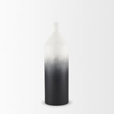 Townley White/Black Small Ombre Metal Vase - Ornate Home