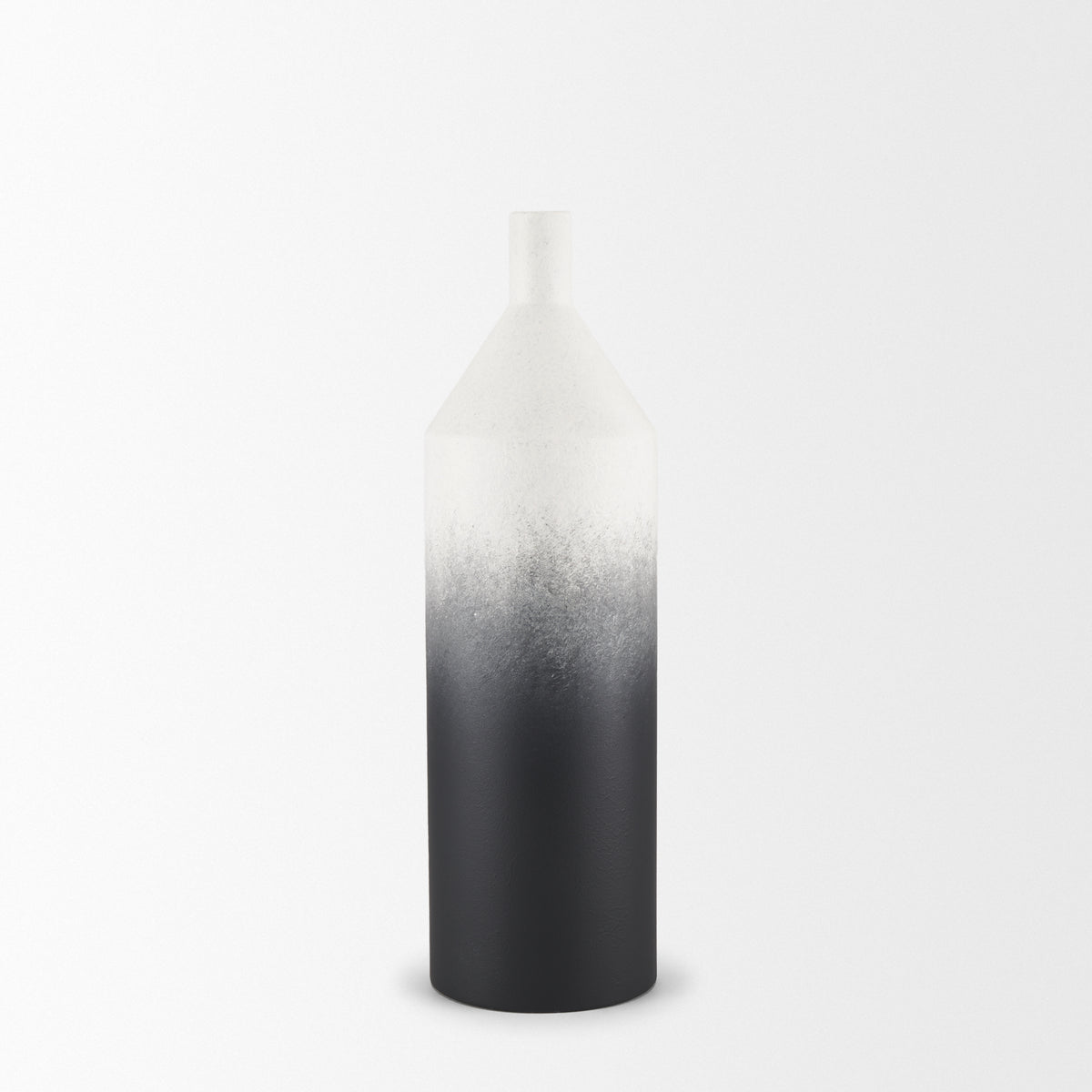 Townley White/Black Small Ombre Metal Vase - Ornate Home