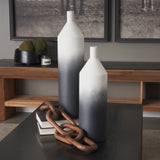 Townley White/Black Small Ombre Metal Vase - Ornate Home