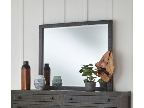 Townsend Solid Wood Beveled Glass Mirror in Gunmetal - Ornate Home