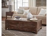 Townsend Solid Wood Castered Coffee Table in Java - Ornate Home