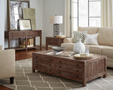 Townsend Solid Wood Castered Coffee Table in Java - Ornate Home