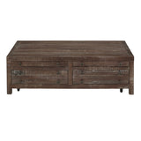 Townsend Solid Wood Castered Coffee Table in Java - Ornate Home